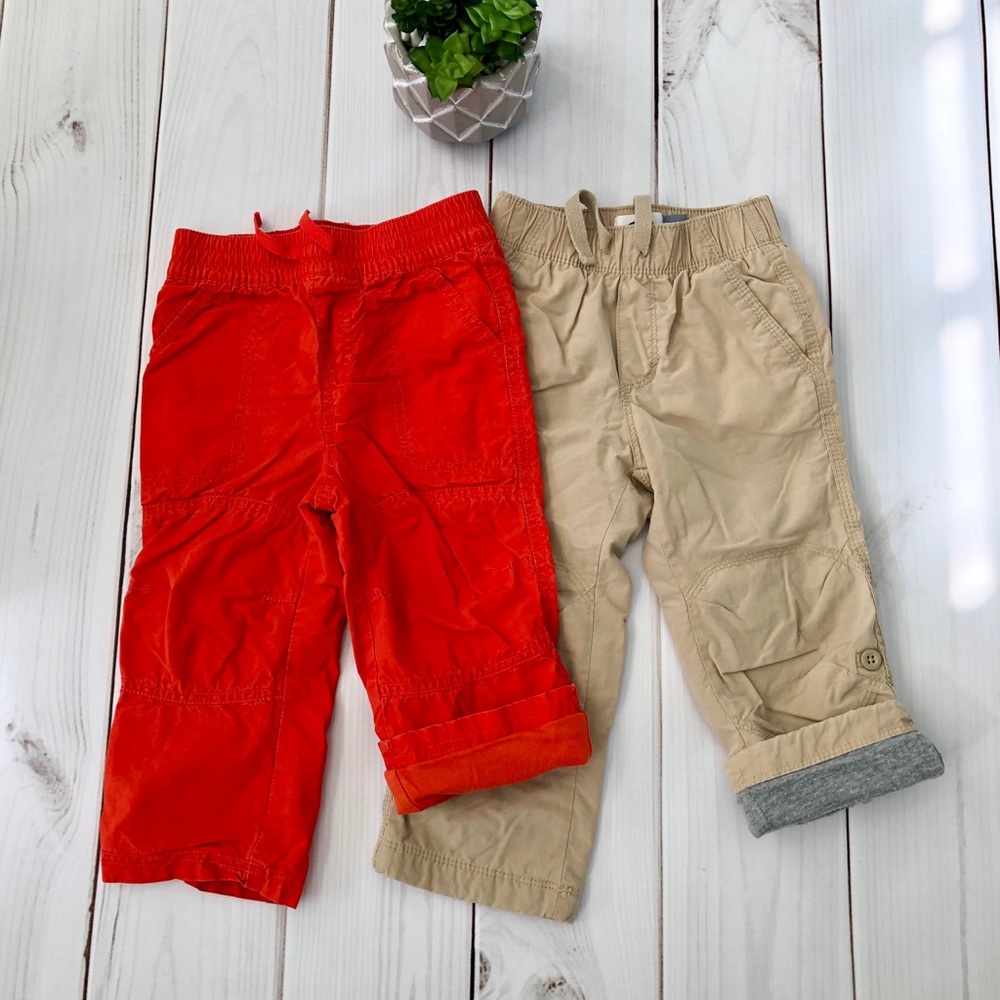2 Red and Khaki Pairs of Double Lined Pants